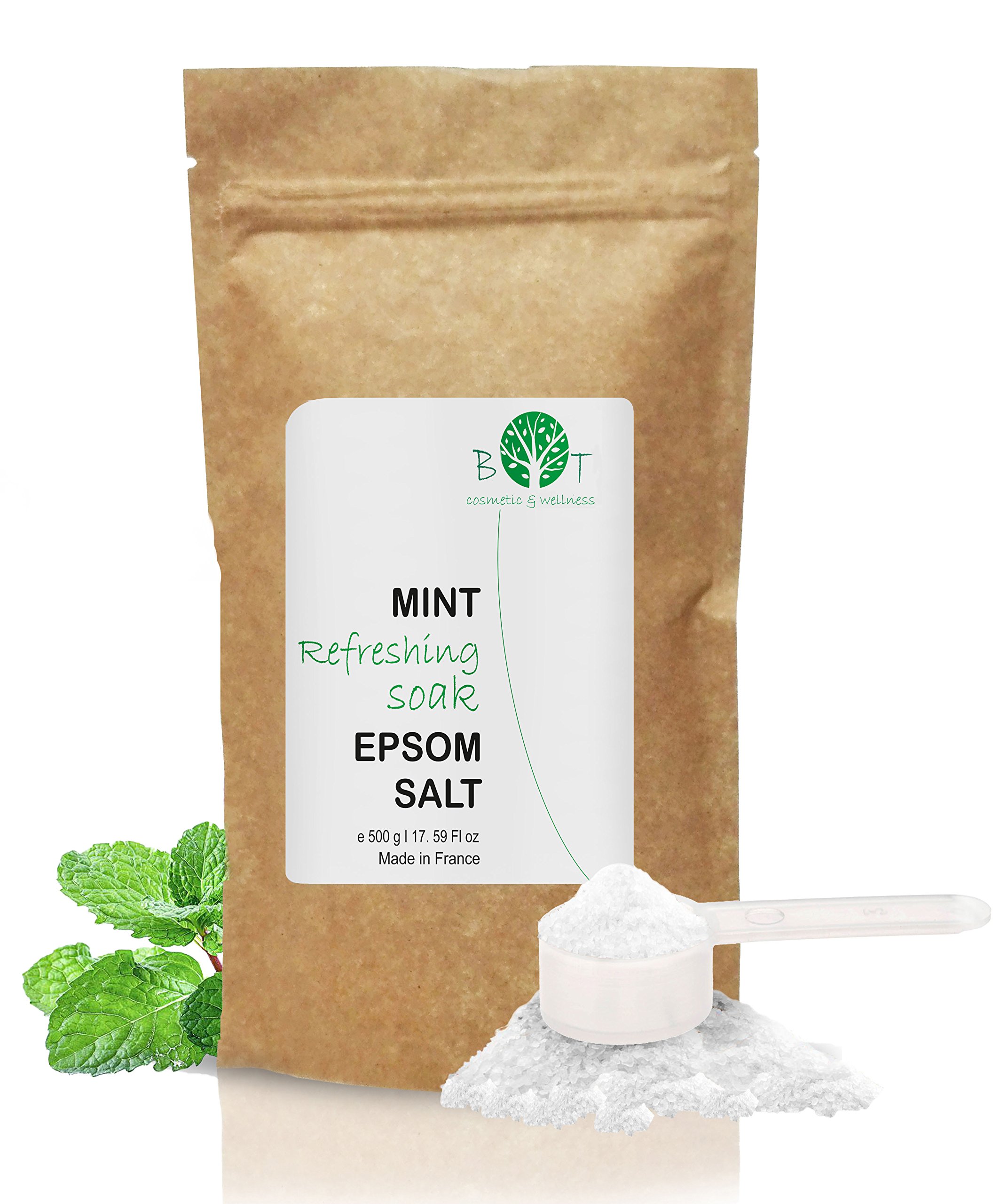 Refreshing Bath Salt, Foot Soak, Epsom Salt with Peppermint Oil, 6X More Effective, Exfoliating & Invigorating | Nail Fungus Treatment | Athlete's Foot Relief 500g