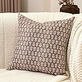 Amor Virisso Floral Pillow Covers 18x18 Couch Pillows for Living Room Farmhouse Neutral Pillow Covers Decorative Throw Pillow Covers Accent Sofa Pillows 1PC, Cognac Brown