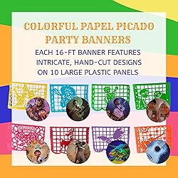 Mexican Party Decorations, 10 Large Colorful
