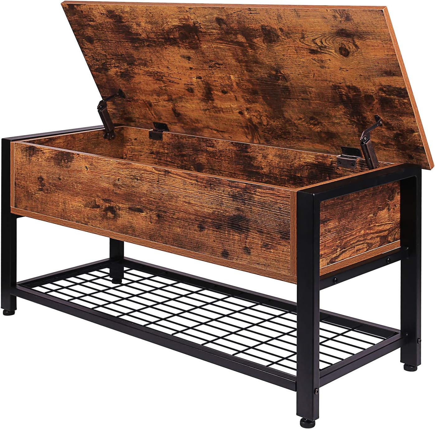 Industrial Storage Bench, Entryway Lift Top Shoe Storage Bench in Dining Room, Hallway, Living Room Metal Frame: Kitchen & Dining