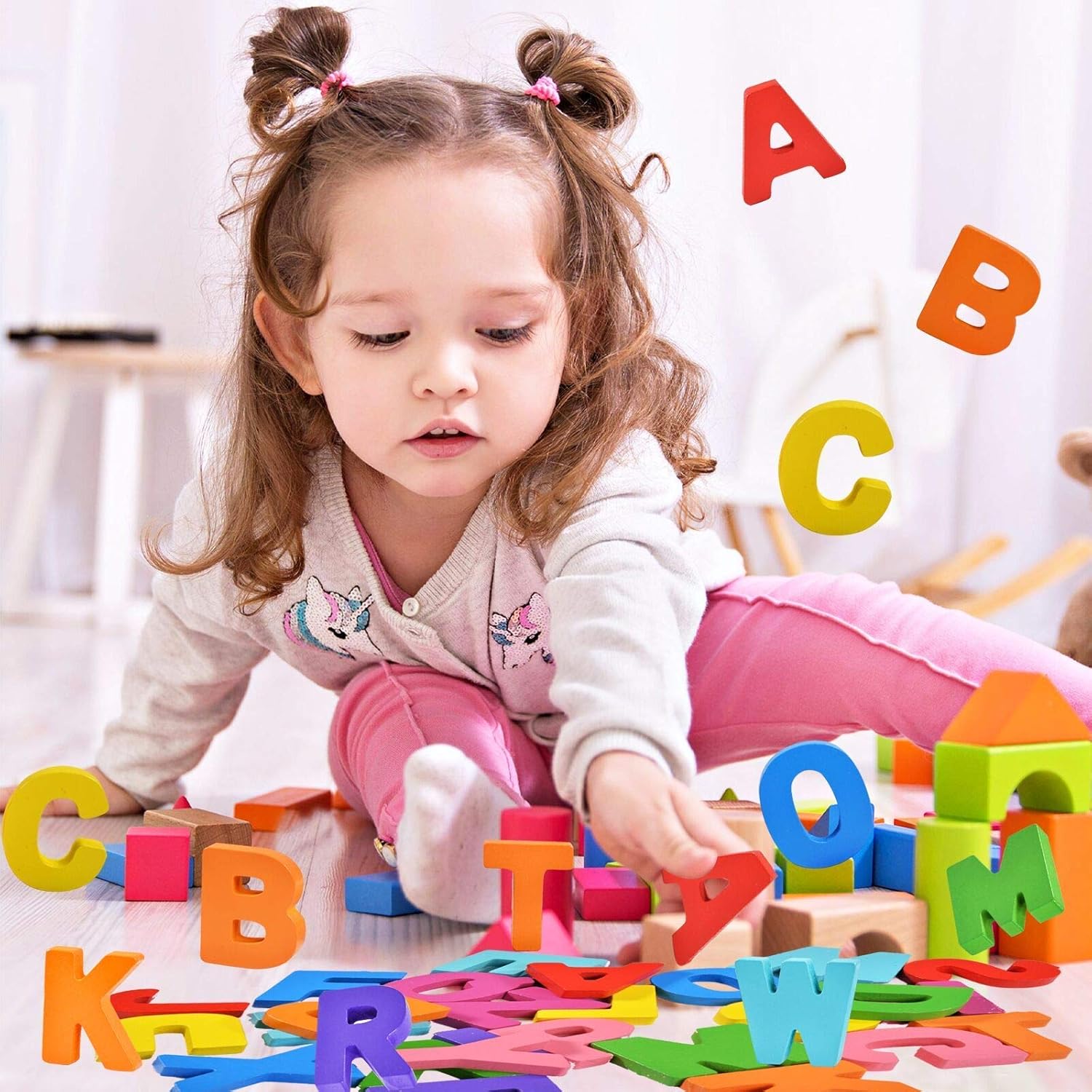 Wooden Puzzles for Toddlers, Wooden Alphabet Puzzles for Toddlers, ABC Wooden Puzzles, Educational Learning Puzzle for Kids Girls and Boys Gifts (Alphabet): Toys & Games