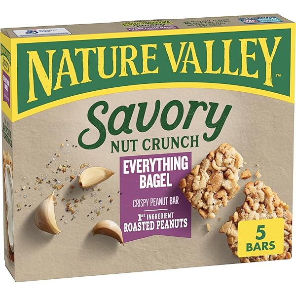 NATURE VALLEY SAVORY NUT CRUNCH BARS, EVERYTHING BAGEL,...