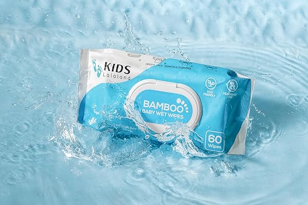 KIDS LALALAND BABY WET WIPES, BAMBOO VISCOSE, ECO-FRIENDLY, UNSCENTED FOR SENSITIVE NEWBORN SKIN, HYPOALLERGENIC, PERFECT FOR TRAVEL, 240 COUNT