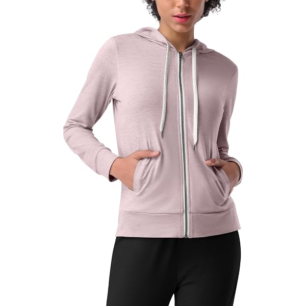 GIVON Womens Comfortable Long Sleeve Striped Zip Up Hoodie Jacket