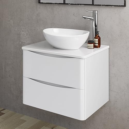 600mm Bathroom Furniture Countertop Vanity Unit & Camila Basin Gloss