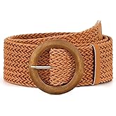 SUOSDEY Women Wide Braided Belt Rattan Waist Belt for Dress Pants Fashion Boho Belt