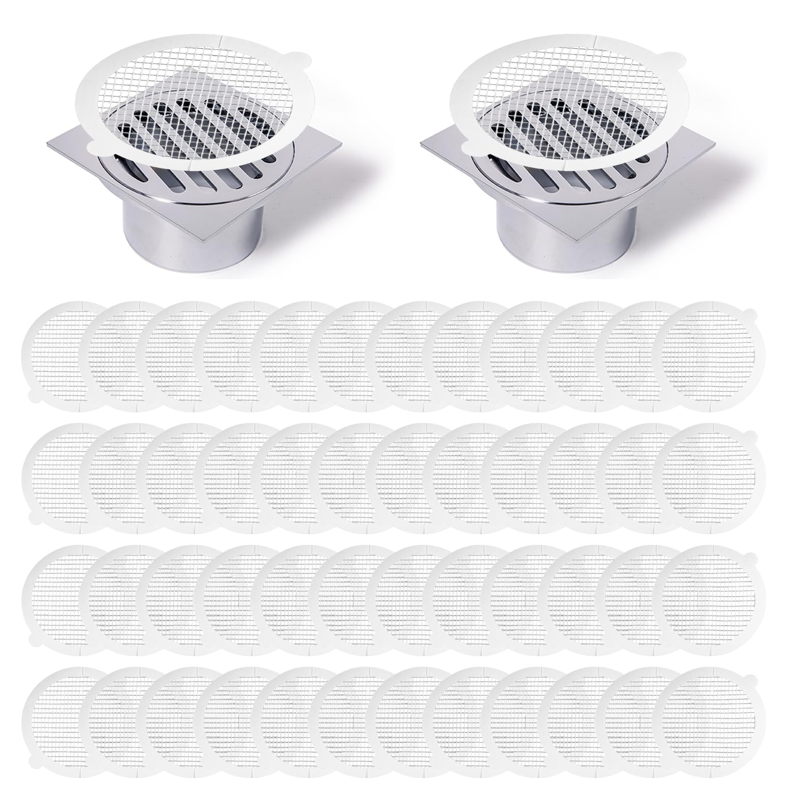 50 Pcs Disposable Shower Drain Hair Catcher - Keep Your Drains Clog-Free, Hair Strainer Mesh Sticker for Bathroom Bathtubs Kitchen Sink Balcony Drain Hole (9 cm)