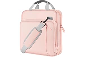 MoKo Zipper Binder, 2 Inch 3 Ring Binder with Zipper, 500 Sheet Capacity Zip Up Binders with Shoulder Strap Handle, Multi-Pocket Zip Up Binders for Middle School Student, Pink