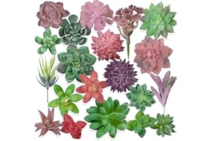 Memeaty 20 Pcs Succulents Plants Artificial Unpotted Mini Fake Succulents Flocked Realistic Artificial Succulents Assorted Faux Succulents, Mini Fake Plants for DIY Floral Decor