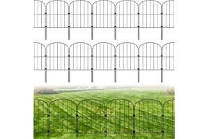PINPON Decorative Garden Fence 25 Pack Animal Barrier Fence 27ft (L) x 24in (H) Rustproof Metal Wire Section Edging Fencing Panel for Outdoor Yard Landscape Patio, Arched