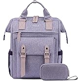 LOVEVOOK Extra Large Backpack for Women, 18 Inch Travel Laptop Backpack with USB Charging Port, Teacher Doctor Nurse Work Bags, College Computer Backpack Purse, Wide Open Carry On Travel Bag, Purple