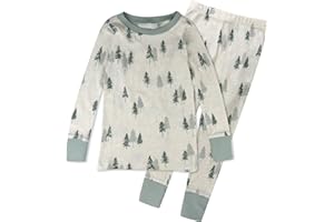 HonestBaby Holiday 2-Piece Pajamas Sleepwear PJs 100% Organic Cotton for Baby, Toddler, Kids