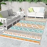 Famibay Outdoor Rug Recycled Plastic Waterproof Patio Garden Mat Reversible view 3
