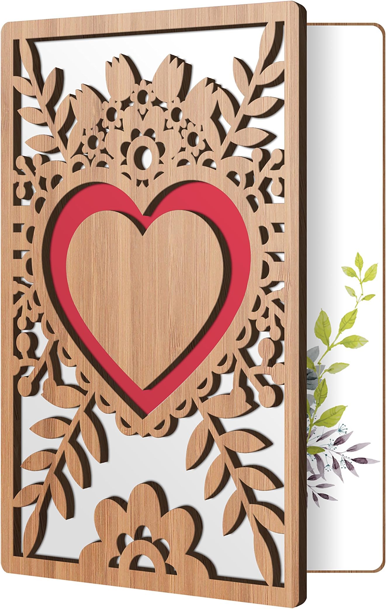 Love Greeting Cards For Him, Or Her: High End Handmade Wooden Card Perfect To Say I Love You, Happy Anniversary, Just Because, Valentine’s Day, Even Mother’s Day Card