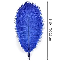 THARAHT Blue Ostrich Feathers 24pcs Natural Bulk