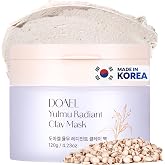 DOAEL Yulmu Radiant Clay Mask 120g 4.23 oz Coix (Job&rsquo;s Tears) Seed Grain, Removes Blackhead and Whitehead, Pore Care, Dry Skin &amp; Sensitive Skin, Korean Skincare, Vegan Certified,