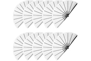 KEYIDE 10 Pcs Loud Clap Fans for Line Dancing Bulk, Chinese Kung Fu Tai Chi Large Hand Fans for Women Foldable for Festival Dance Party Popping Clacking (White)