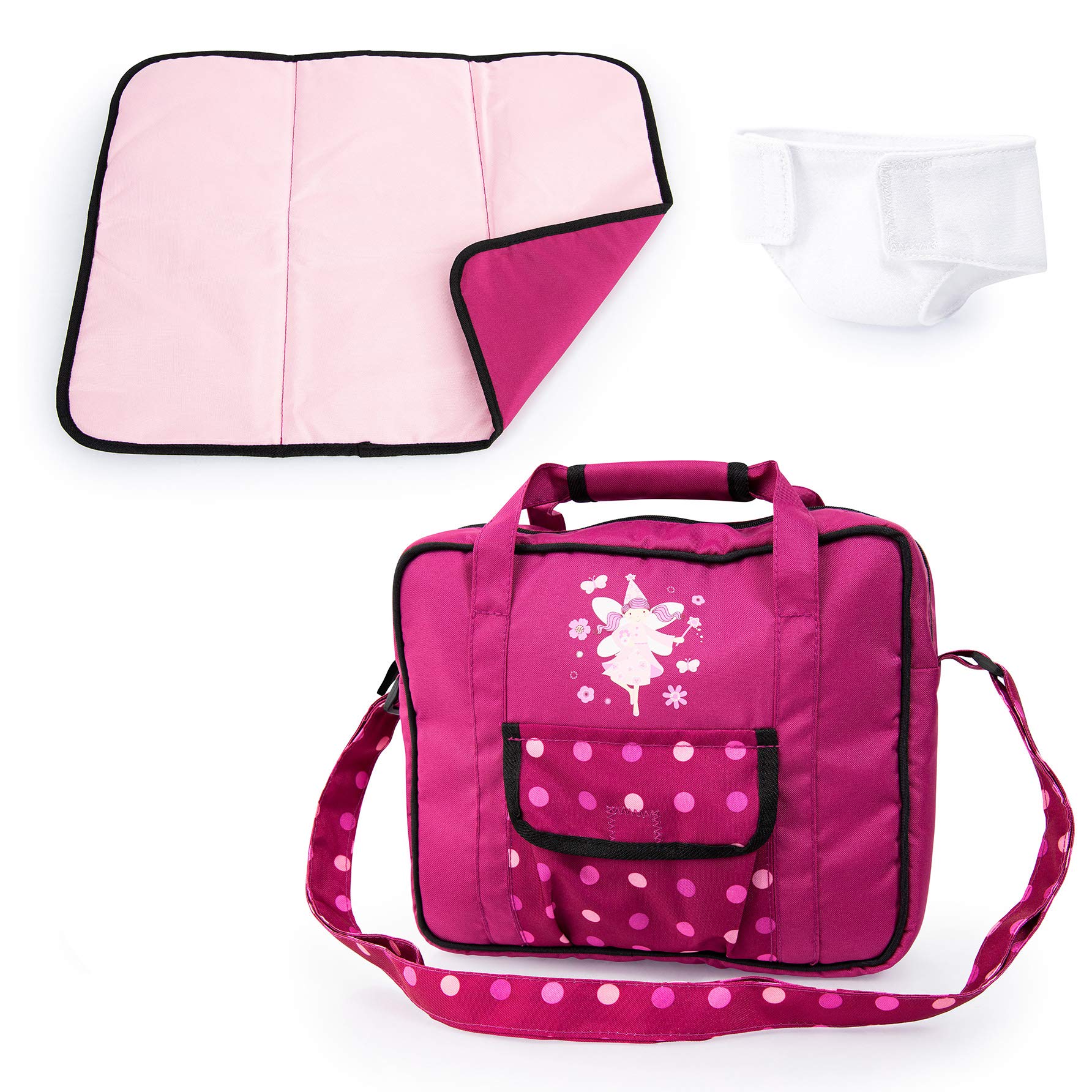Bayer Design 69267AB Doll Accessory Set, Nursersy Bag with Changing Mat, Sewing Diaper, pretend to play