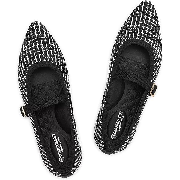 靴 CITYSHOP C ME Square toe mesh flat shoes Margot Walker Mesh Lightweight Square-Toe V-Cut Flats in