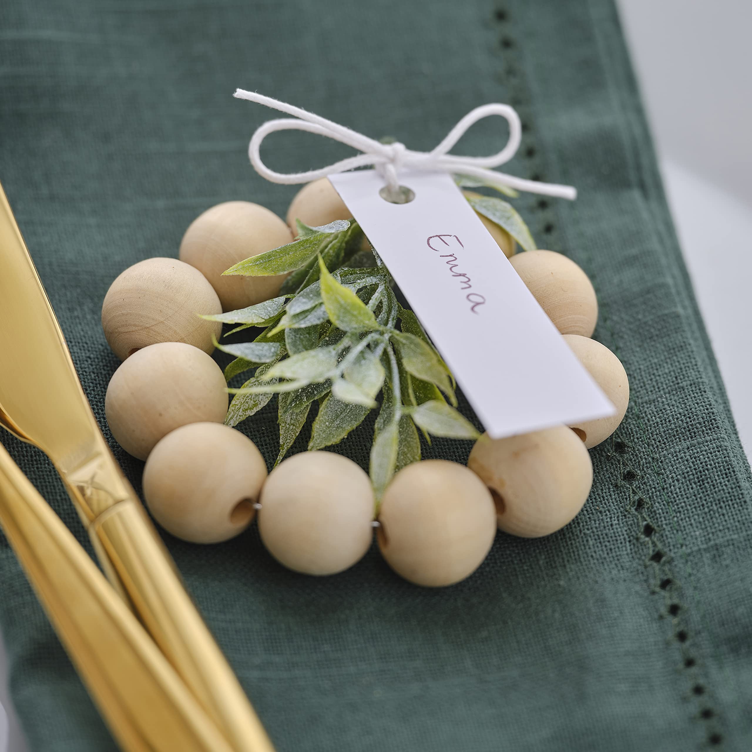 Ginger Ray Nordic Bead & Foliage Place Name Cards for Christmas Tables as, Pack of 6, NN-124