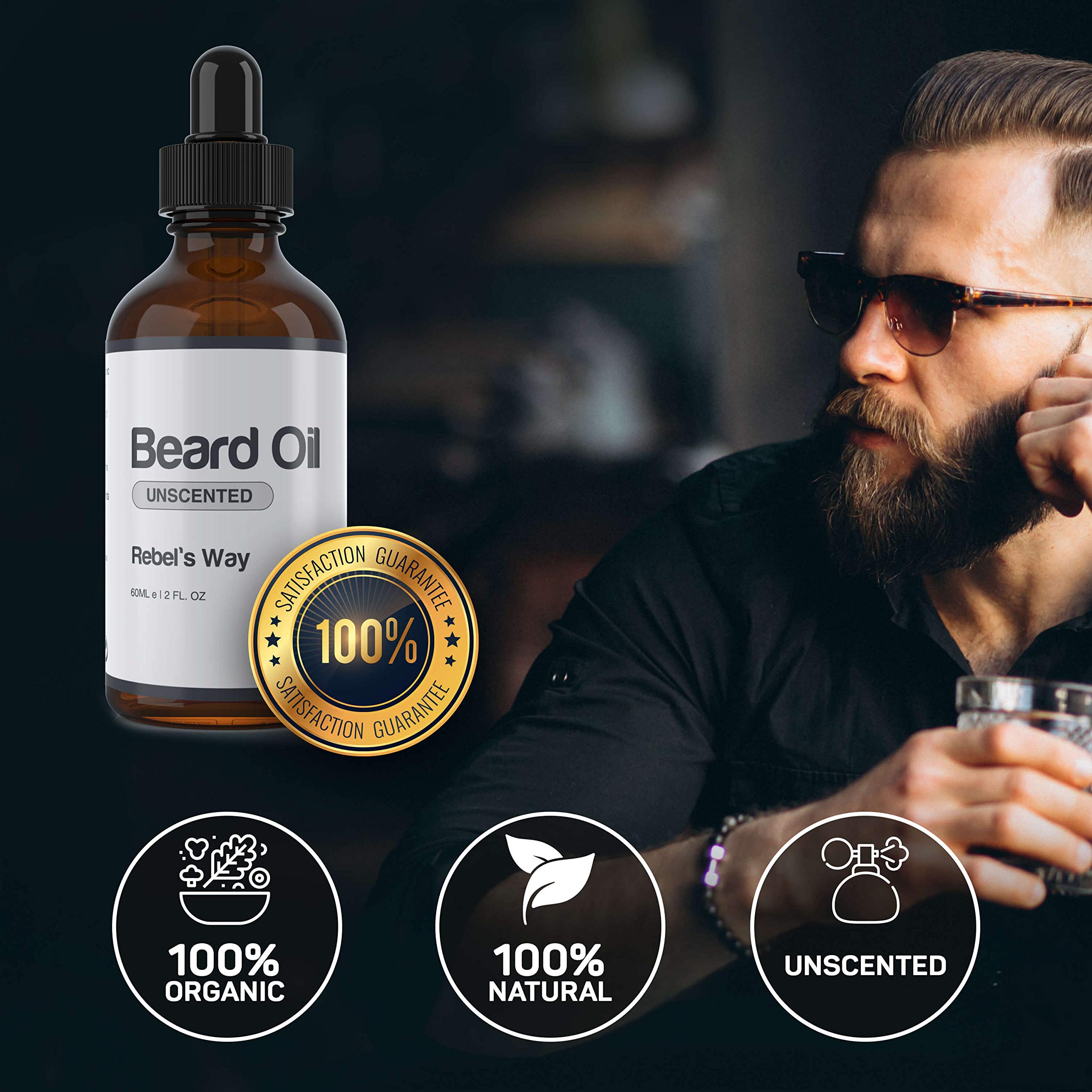 Unscented Beard Oil Made in Canada (2 Oz - 60ml)