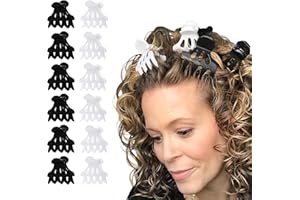Curl Keeper Claw Clips for Thick & Thin Hair, Roller Jaw Clamps (12-Pack) - Wide Teeth Medium Hair Clips for Women Supports & Creates Volume - Hair Styling Accessories are Lightweight & Easy to Clean