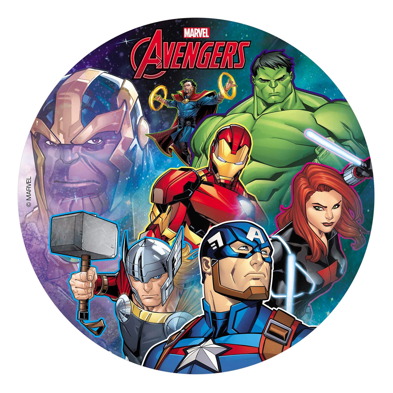 Dekora 236038 Avengers Edible Sugar Wafer Cake Topper 20cm