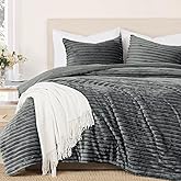 Geniospin Fleece Twin Comforter Set, Soft Fuzzy Twin Bedding Sets, 2-Pieces Grayish Blue Comforter Set for All Season, Warm Fluffy Comforter with 1 Pillow Case