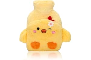 500ML Duck Rubber Hot Water Bottle with Soft Removable Knit Outer Lid, Super Quality Classic Rubber Hot and Cold Water Bottle