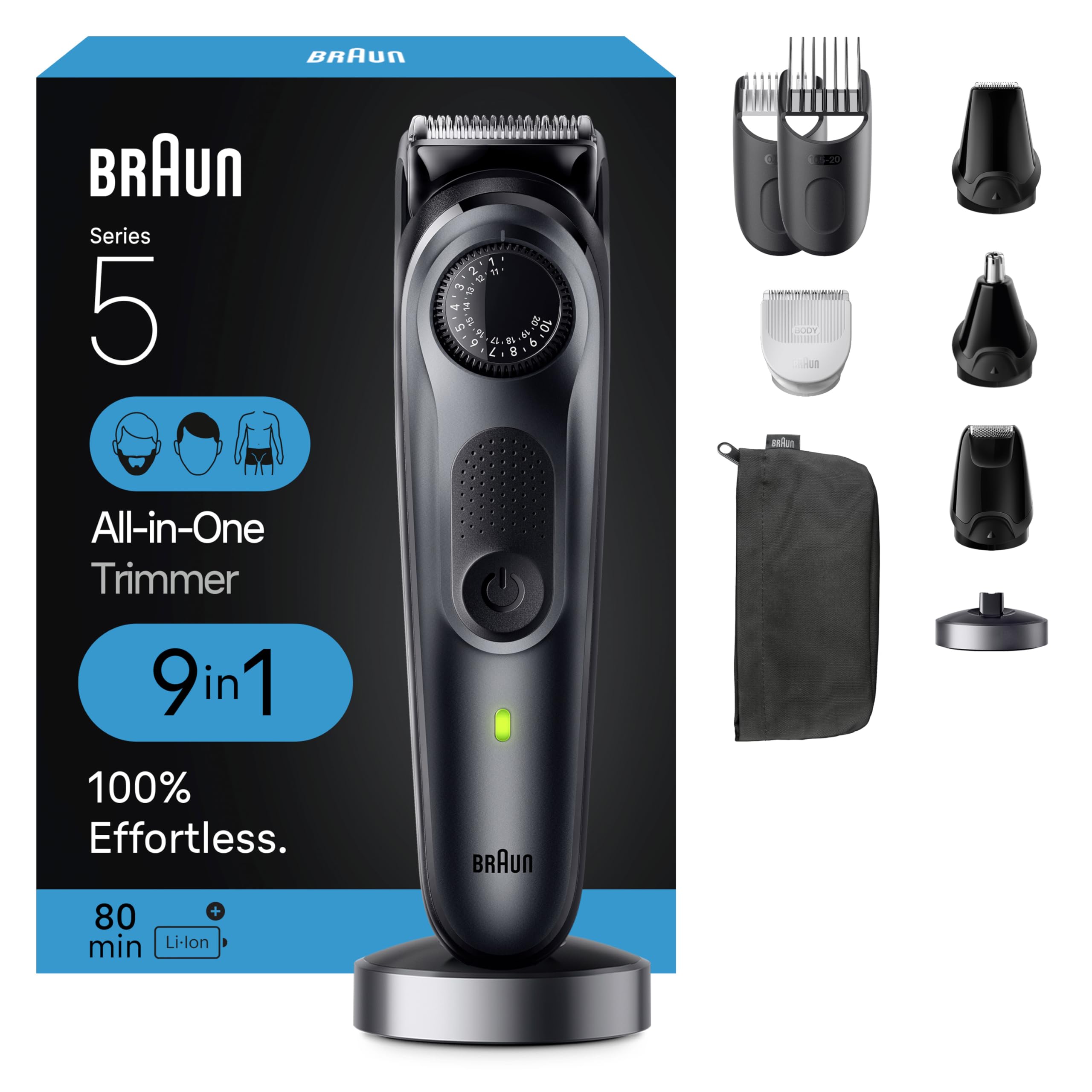 Photo 1 of Braun All-in-One Men's Shaving Kit Series 5 5490, 9-in-1 Beard, Face, Nose, Ear Trimmer, Hair Clippers, Body Groomer and Manscaping, Holiday Gifts for Men