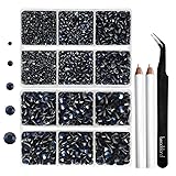 6736pcs Hotfix Rhinestones Flatback,Navy Blue