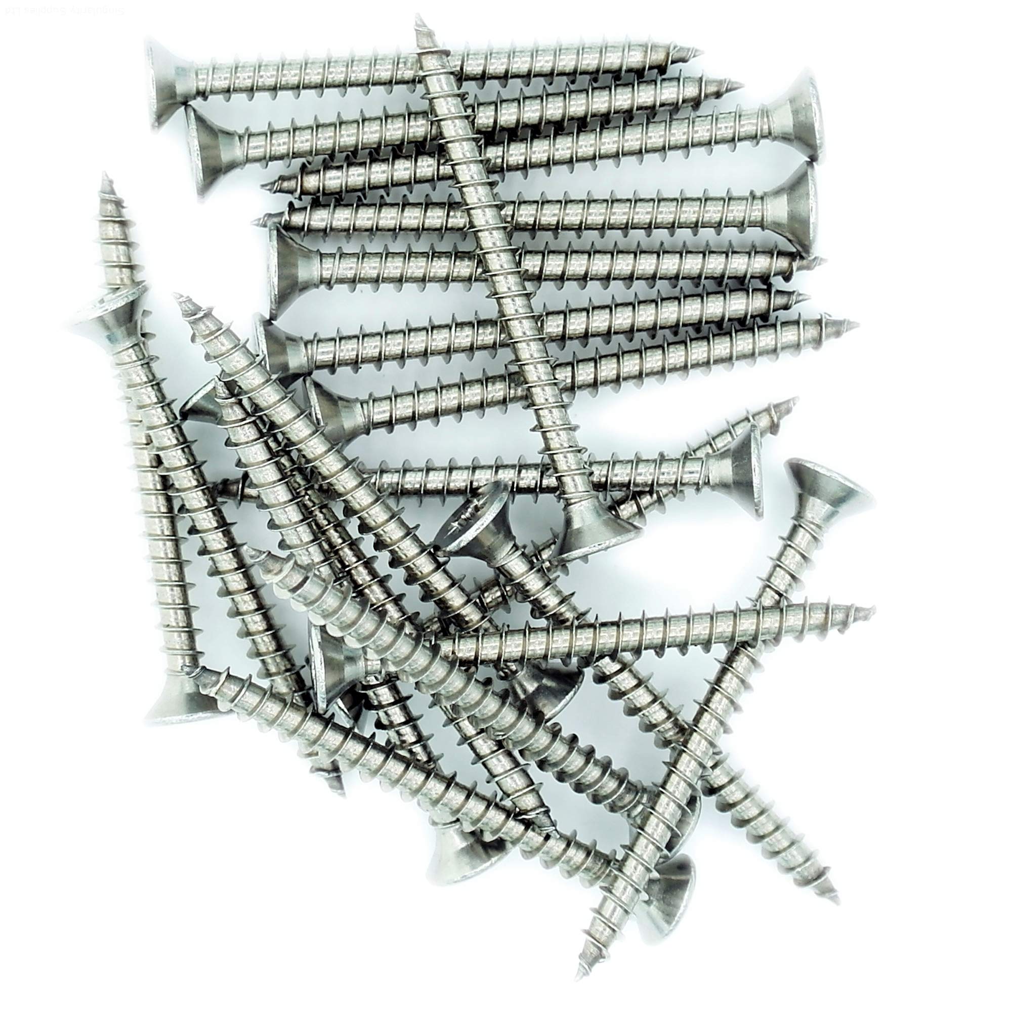 No.4 x 0.8 (3mm x 20mm) Pozi Countersunk Chipboard Screw - Stainless Steel (A2) (Pack of 20)