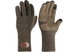 KastKing Bully Wooly Full Finger Gloves, Wool Fishing Gloves,Extended Cuff, Winter Gloves for Ice Fishing, Hunting, Hiking