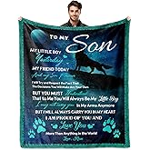 Son Gifts from Mom, Gifts for Son Blanket 60"X50", Birthday Gifts for Son, to My Son from Dad, Best Gift Ideas for Grown Son, Son Gifts for Men Fathers Day Valentines Christmas Graduation, Son Gifts