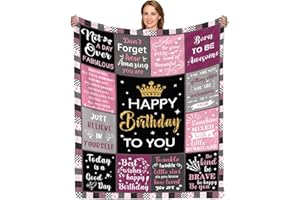 Birthday Gifts for Women Birthday Blanket, Queen Birthday Gifts for Wife, 50"X60" Happy Birthday to You Blanket Decorations, 