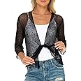 SHU-SHI Sheer Cardigans For Women Summer Knit Shrug Lightweight For Dresses Tie Top Open Front
