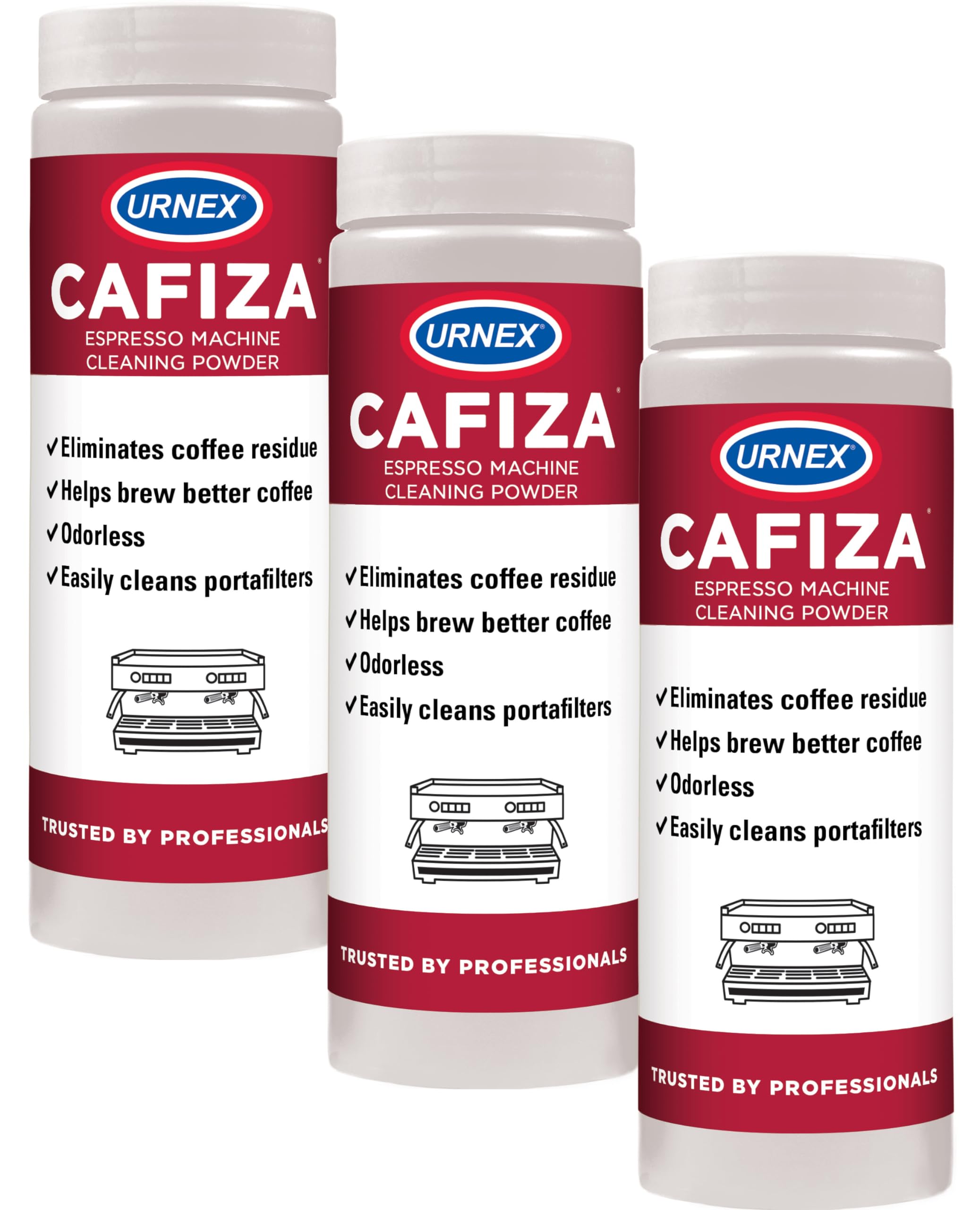 Urnex Cafiza Professional Espresso Machine Cleaning Powder 566 Grams - 3 Pack