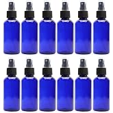 Cornucopia Brands 4oz Blue PLASTIC Fine Mist Spray Bottles (Pack of 12) BPA-Free Plastic Spritzer Bottles, Labels Included; PET #1 Plastic Bottles