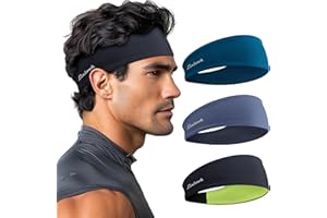 Headbands for Women & Men，3pcs Non-Slip Soft Sweat Head Bands, Elastic Sports Sweatband, Wide Hair-Band for Workout, Running,