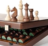 A&A 15 inch Magnetic Wooden Chess Set with 3 inch King, 2 Extra Queens, view 6