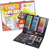 The Magic Toy Shop 54 Pieces Kids Art Artist Set in a Box with Drawers Pens Pencils Crayons Paints