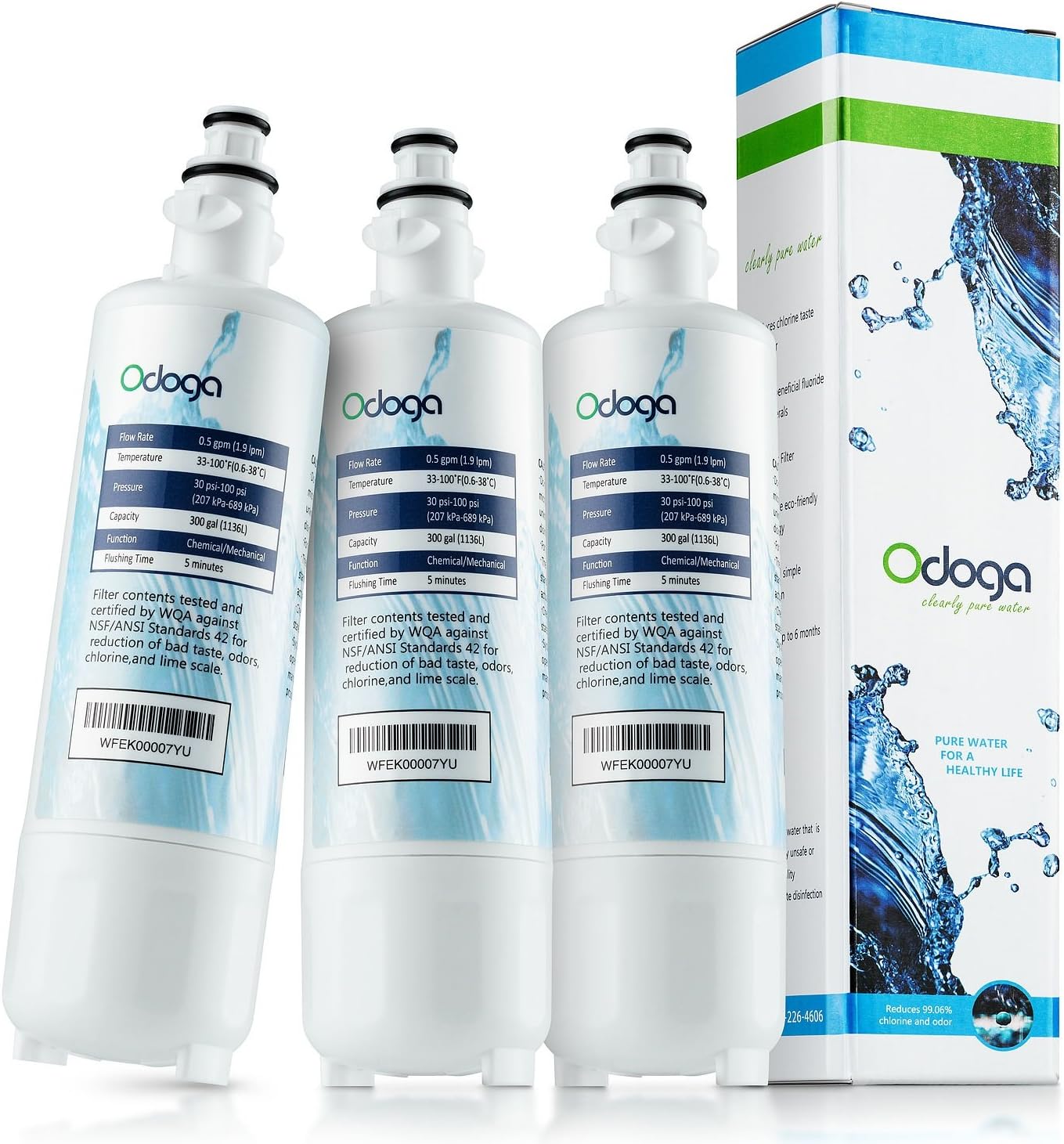 Odoga LT700P Refrigerator Water Filter Compatible with LG LT700P, ADQ36006101, LFX31925ST, ADQ36006102, LFX31945ST, LFX25991ST, Kenmore 46-9690 (3-Pack)