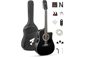 Fesley 12 String Guitar: 42" Full Size Acoustic Electric Guitars for Beginners Adults, Spruce Top Guitarra Acustica, Cutaway 