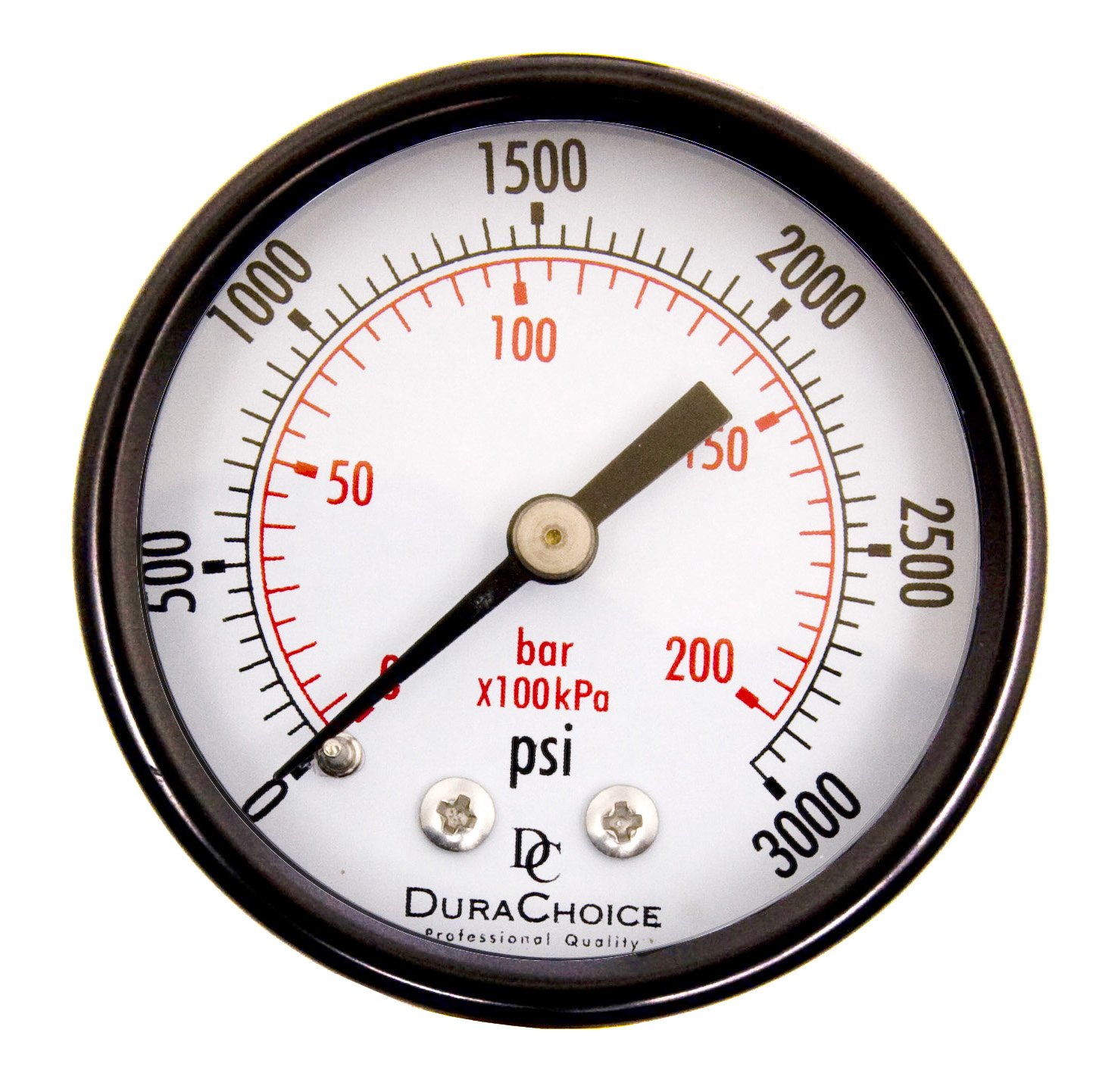 DuraChoice 2" Dial Utility Pressure Gauge, Water Oil Gas, 1/4" NPT
