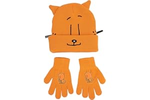 BIOWORLD Dog Man Petey the Cat Youth Cuff Hat And Knit Gloves Cold Weather Set
