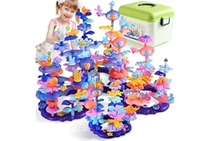 Doloowee 156Pcs Flower Garden Building Toys for Girls 3 4 5 6 7 8Year Old, Upgrade DIY Marine Coral Stacking Toys, STEM Preschool Educational Toddler Toys