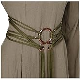 L'VOW Viking Troll Cross Belt Women Medieval Extra Long Rope Belt for Norse Witch Shaman Pagan Ren Faire Accessory