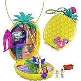 Polly Pocket Dolls & Accessories, 2-in-1 Travel Toy, Pineapple Purse Playset with Micro Polly & Lila Dolls