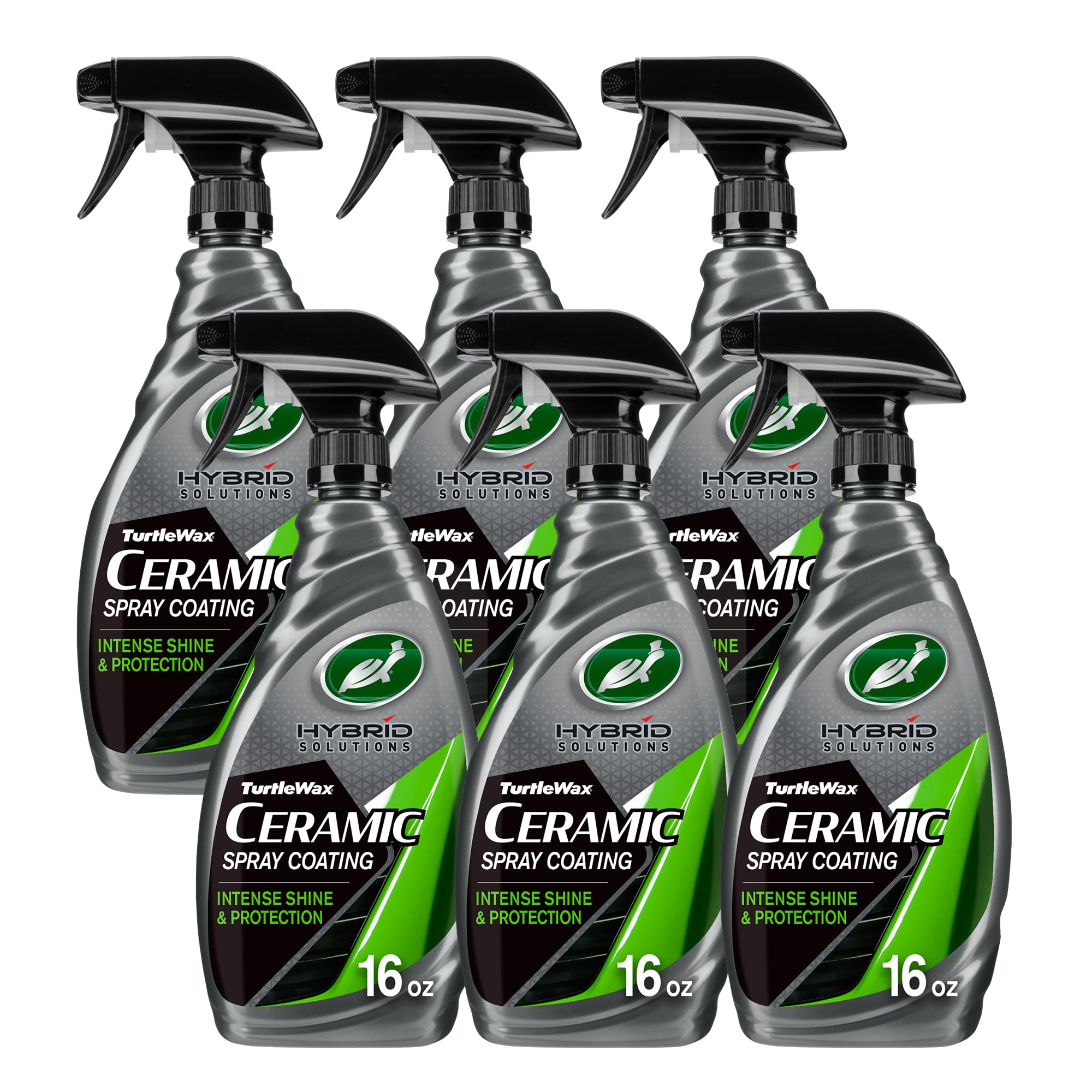 Turtle Wax Hybrid Solutions Ceramic Spray Coating, High Shine Car Wax, Offers Durable Paint Protection, Extreme Water Beading Action, Safe for Glass, Wheels, Trim and More, 16 oz (Pack of 6)