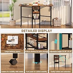 Besiost Folding Sewing Cutting Table with Charging